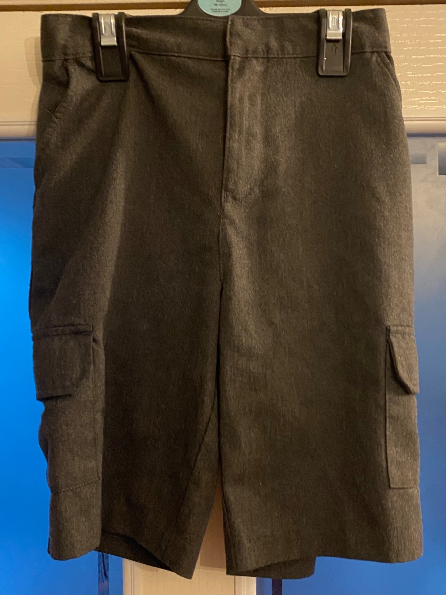 2x Grey School Shorts 11-12 Years