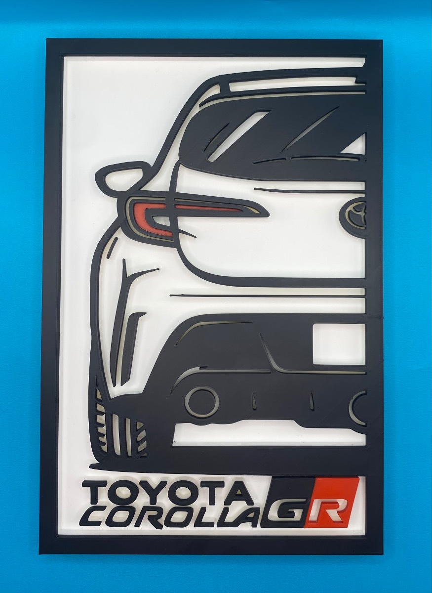 3D Printed Custom Car Plaque - Toyota Corolla GR