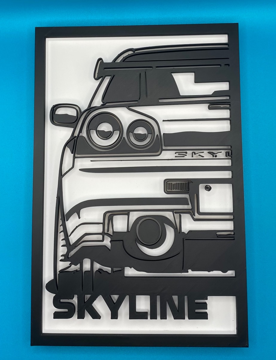 3D Printed Custom Car Plaque - Skyline