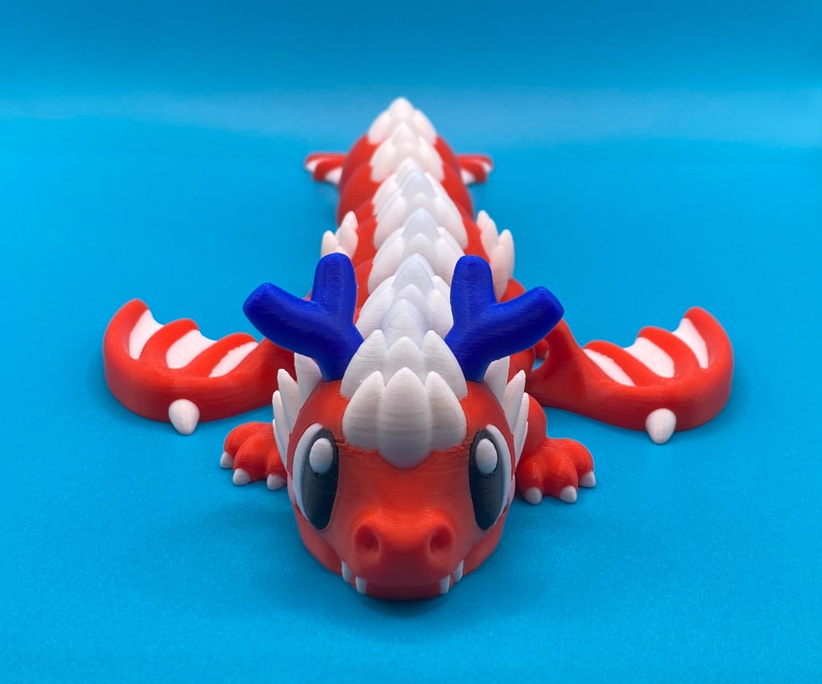 3D Printed Wiggle - Dragon With Antlers