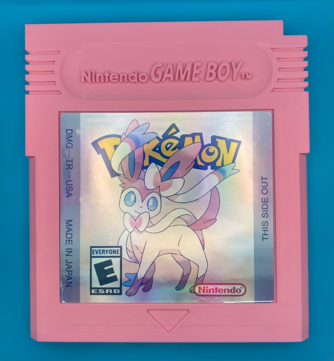 3D Printed Custom Gameboy Game Cartridge - Sylveon