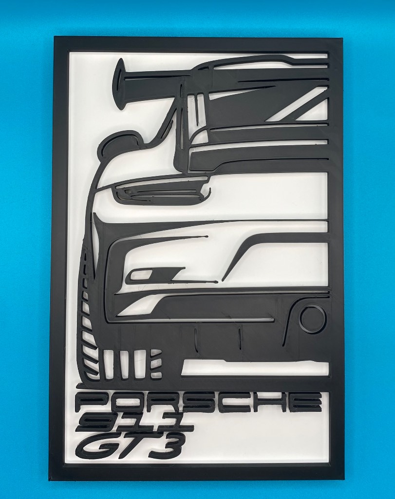 3D Printed Custom Car Plaque - Porsche 911 GT3