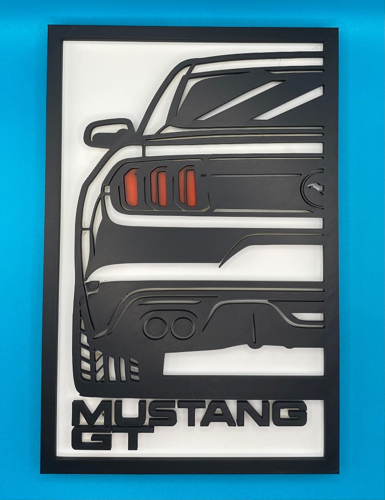 3D Printed Custom Car Plaque - Mustang GT