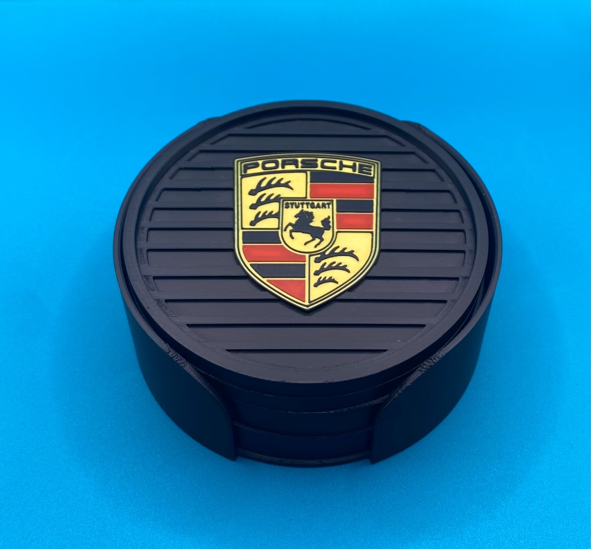 3D Printed 6x Coaster And Holder Set - Porsche