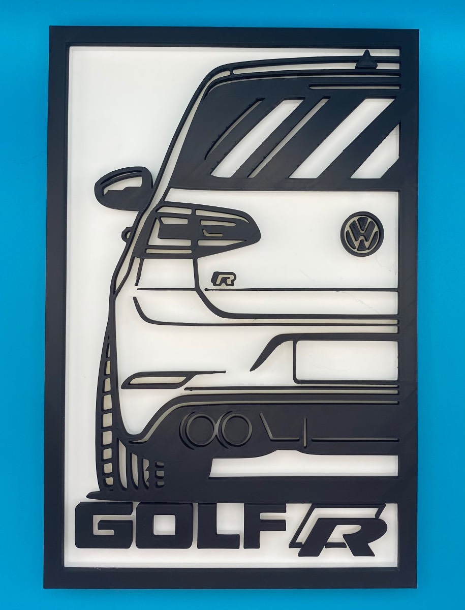 3D Printed Custom Car Plaque - Golf R