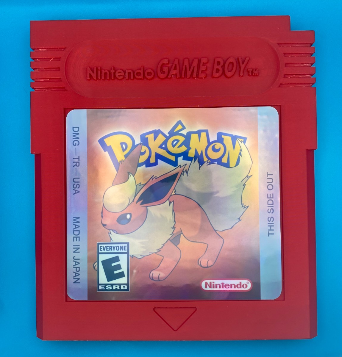 3D Printed Custom Gameboy Game Cartridge - Flareon
