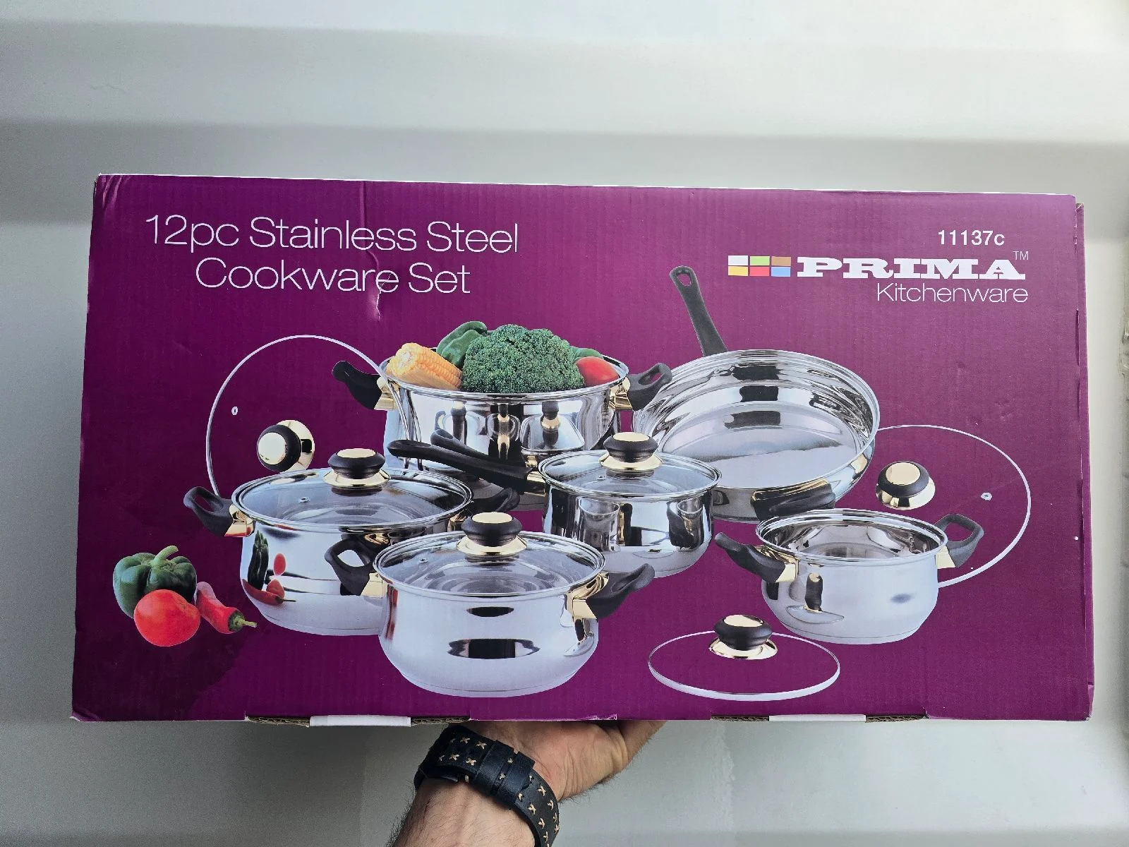 Prima 12 pcs stainless steel cookware set heavy duty rrp £65