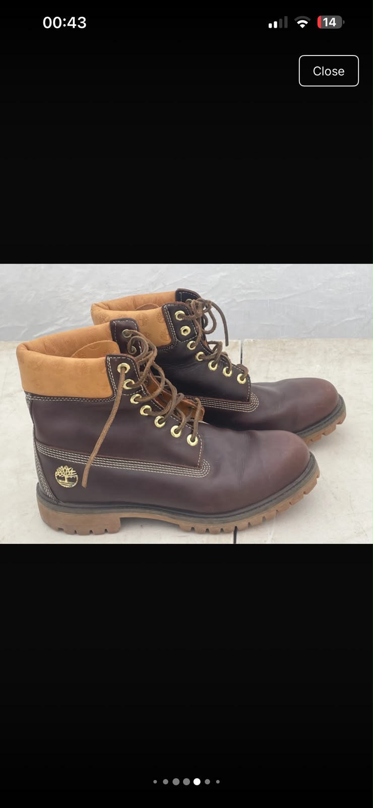 Timberland Premium 6 Inch Waterproof Boots  ORANGE Brown Leather Mens UK 10 Euro 45