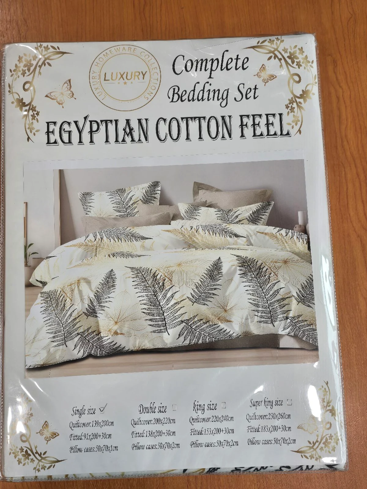 Egyptian cotton feel complete bedding set  Single