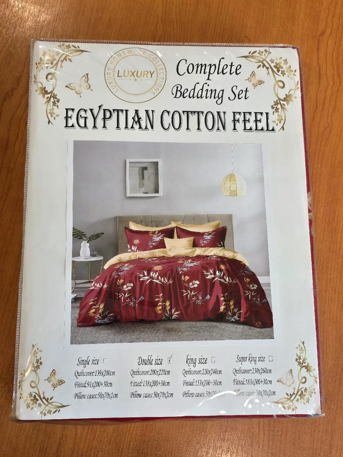 Double Size Egyptian cotton feel complete bedding set