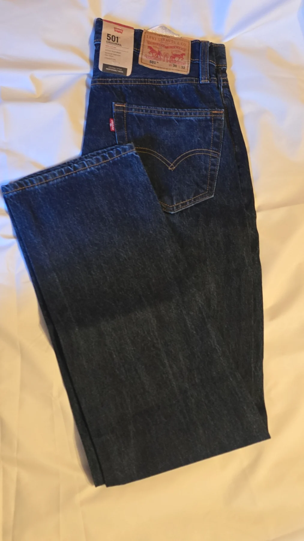LEVIS Lot 501 - 150 Men's Navy blue jeans W30 L32 ZIP fly Qc FAILED