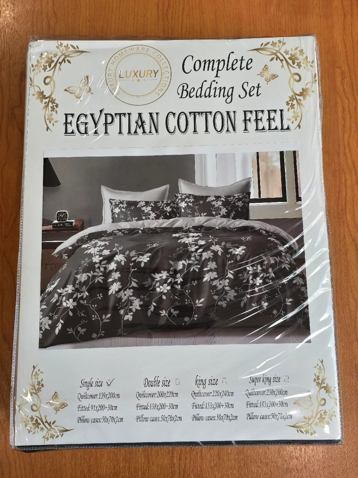 Egyptian cotton feel complete bedding set  Single Size