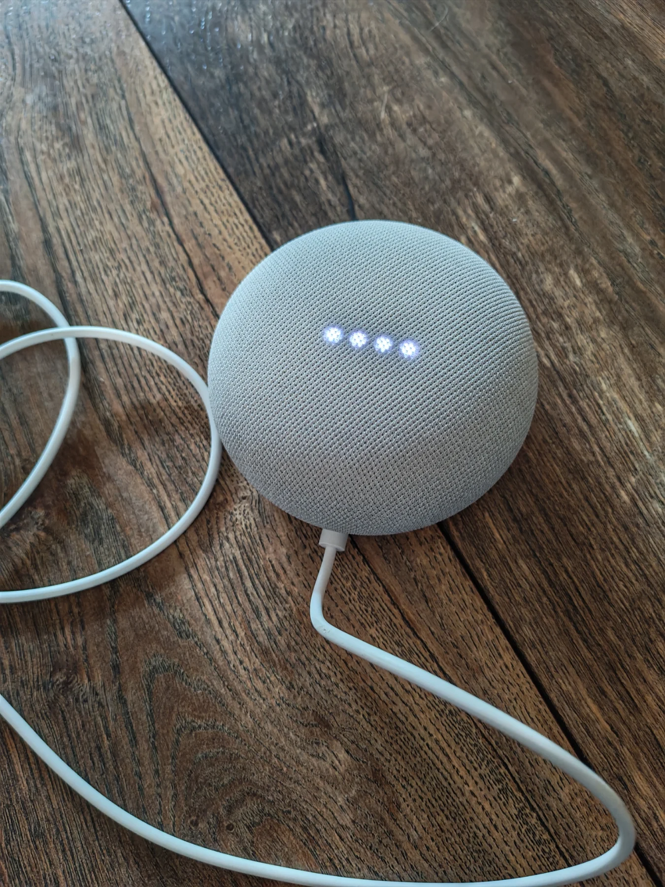 Google Home Mini Chalk Grey Model H0A 1600 Smart Speaker & Power Supply