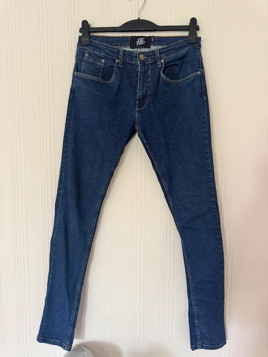 DFND London Blue Slim Fit Stretch Jeans – W30 L32