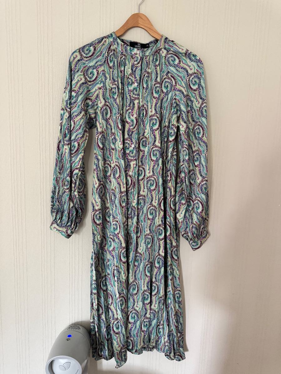 Love Sunshine Abstract Print Long Sleeve long Dress size XL