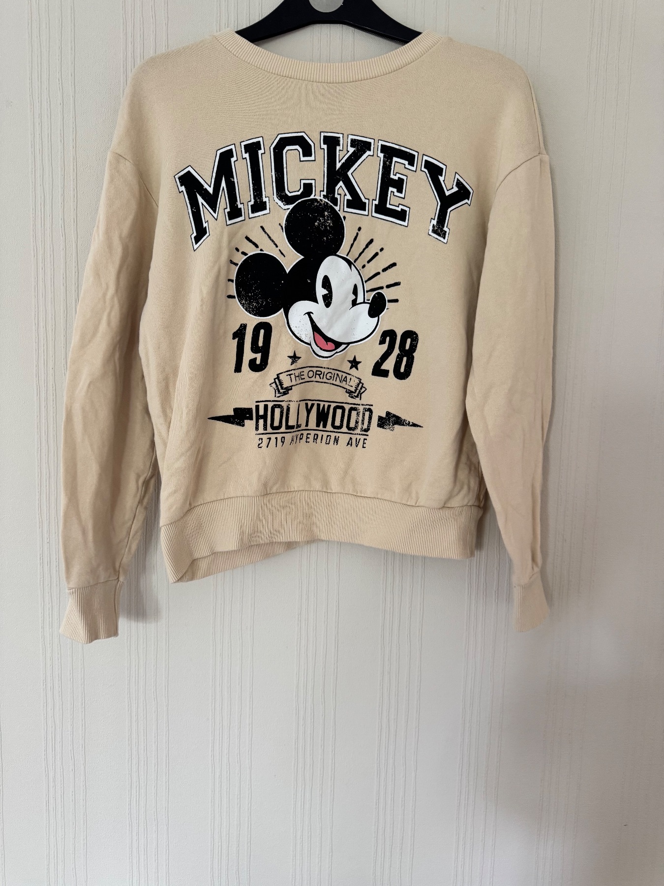Cream Disney Mickey Mouse sweatshirt size 8-10 from George