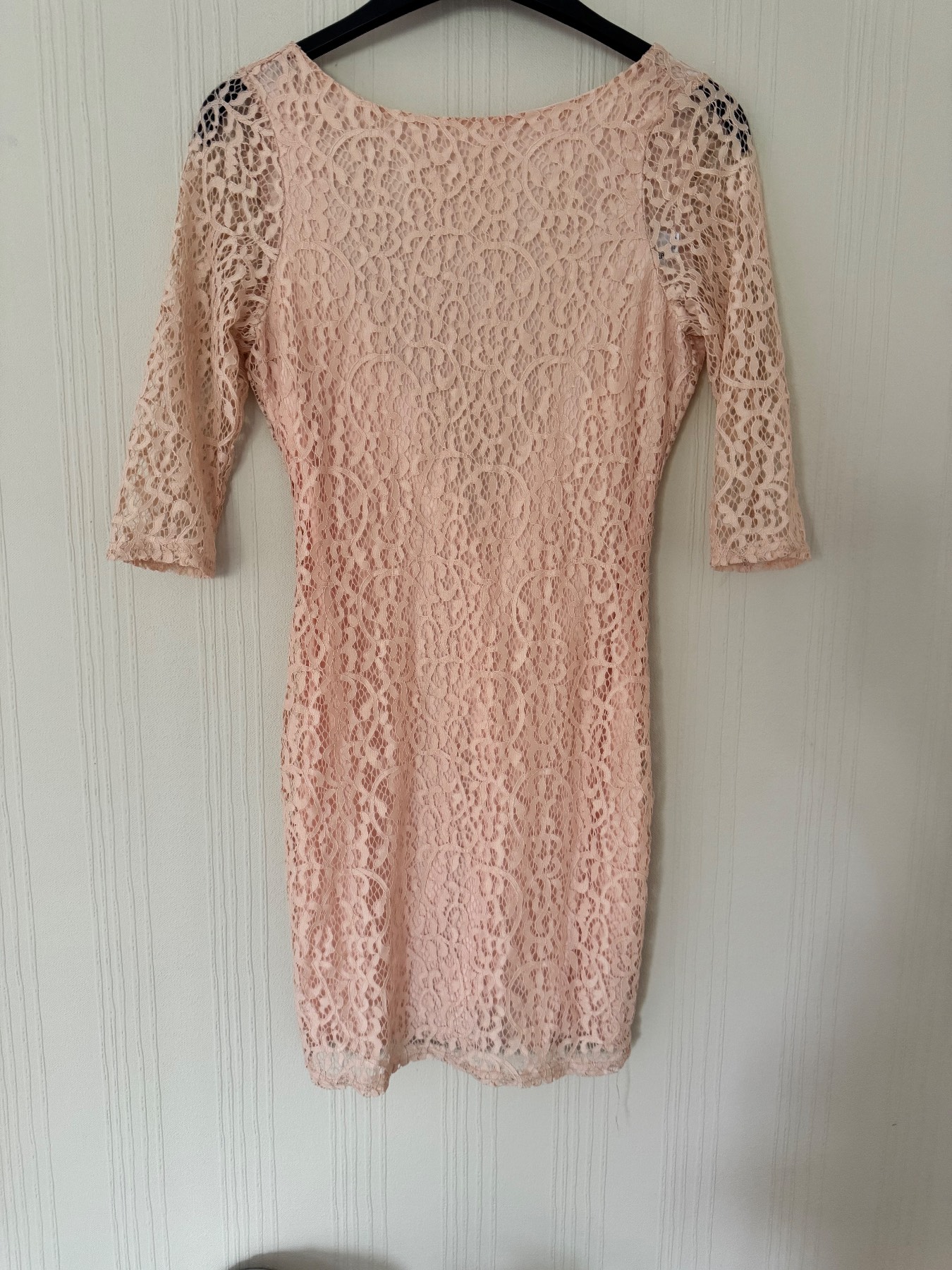 Rose pink lace backless mini dress size 10 from ASOS petite