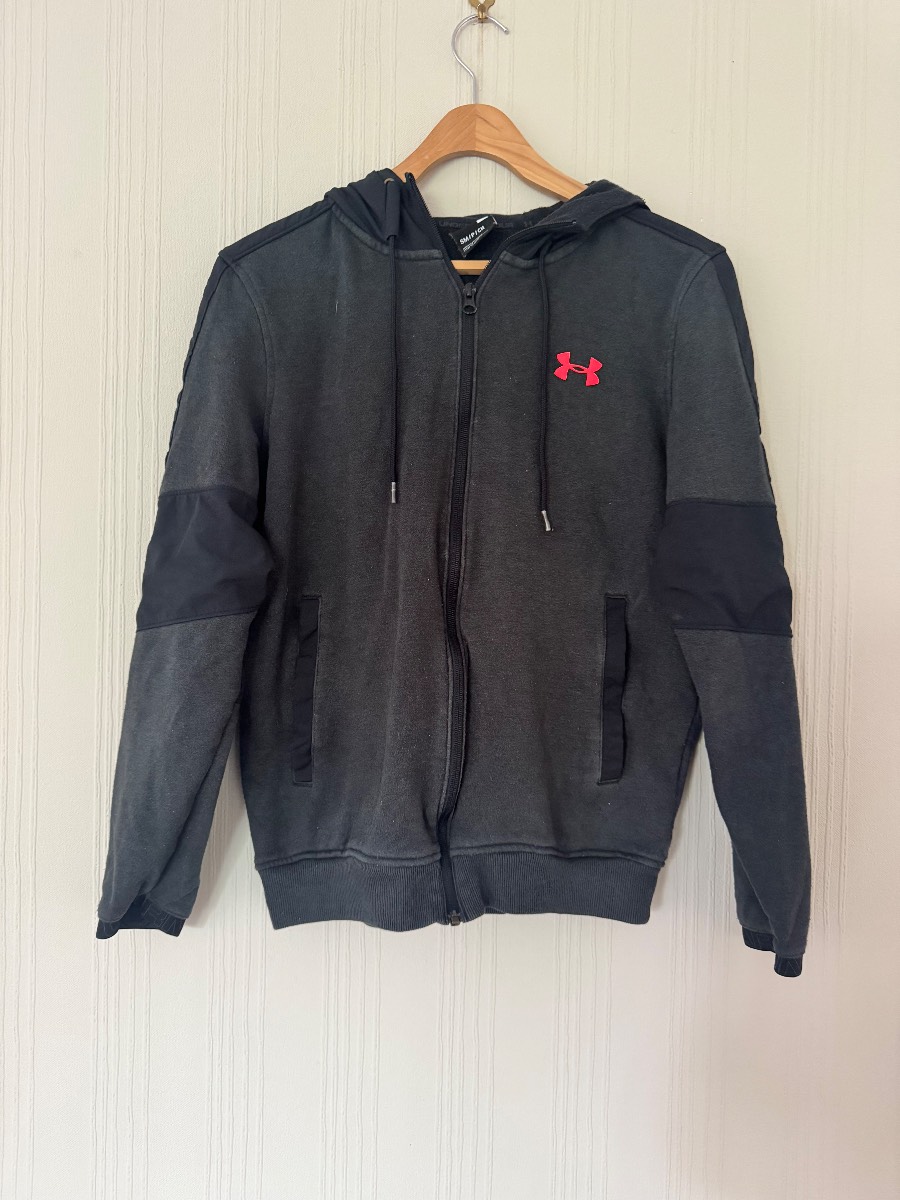 Under Armour Charcoal Grey hooded Full Zip Hoodie size small