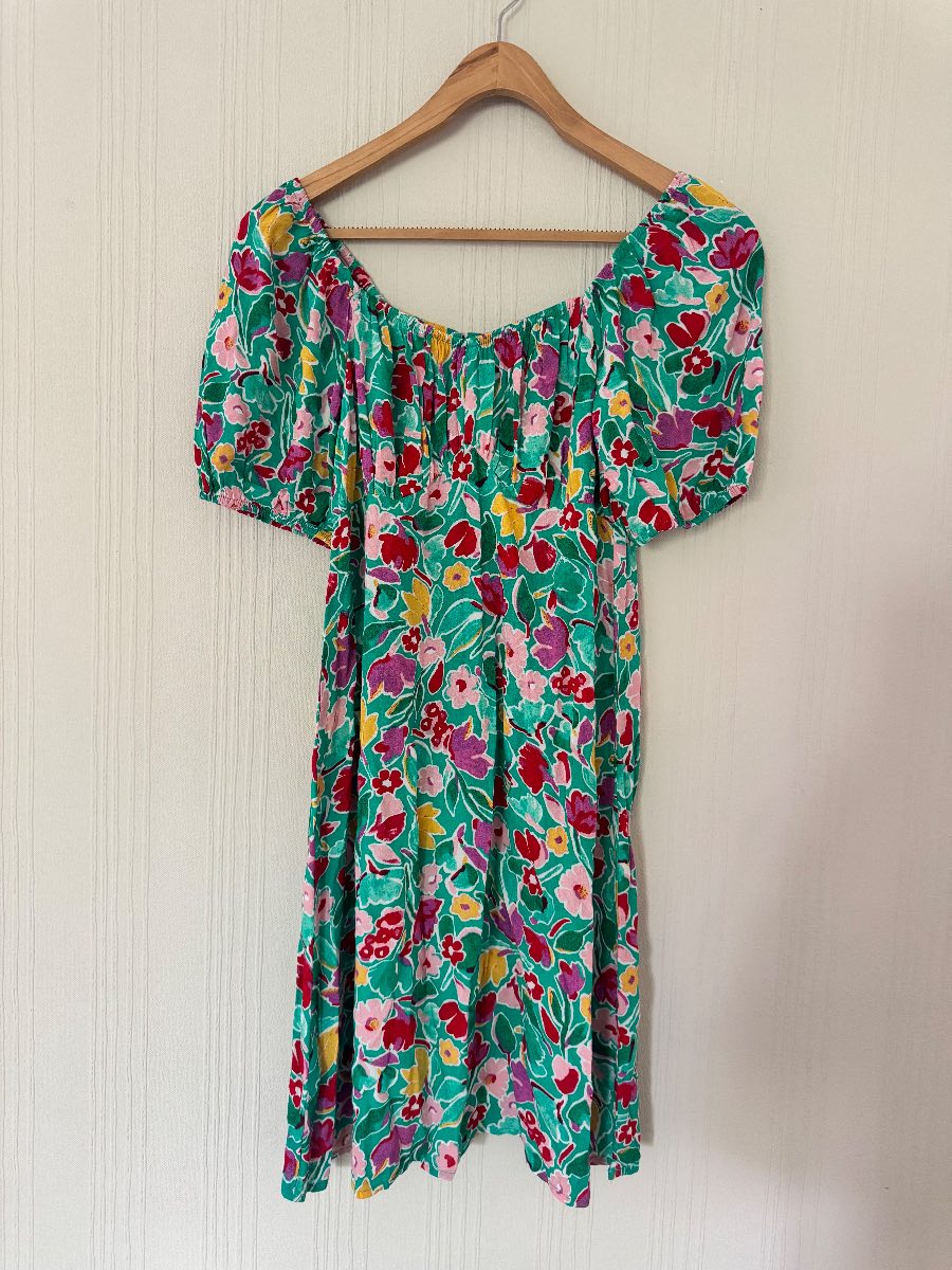 Women’s Green Floral Off-the-Shoulder Mini Dress size 8 from Primark
