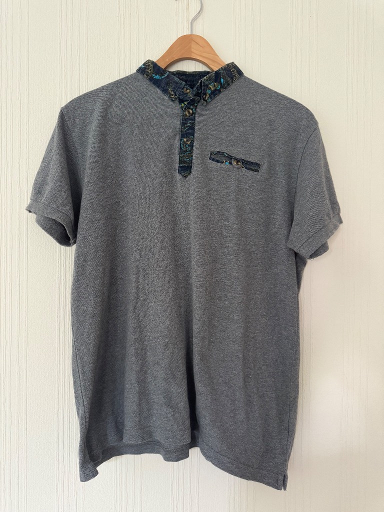 Bellfield grey polo top size large