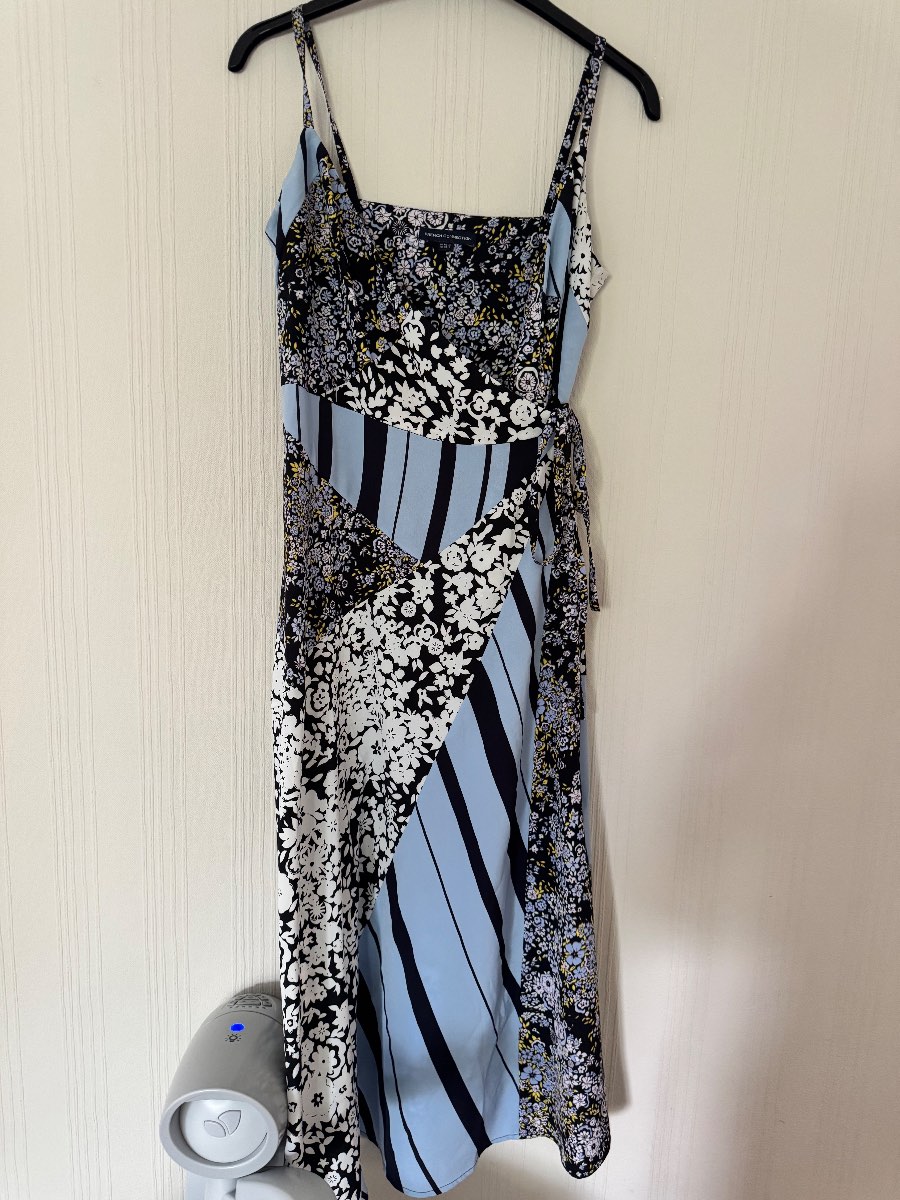 French Connection Mixed Print Wrap Dress – UK 10