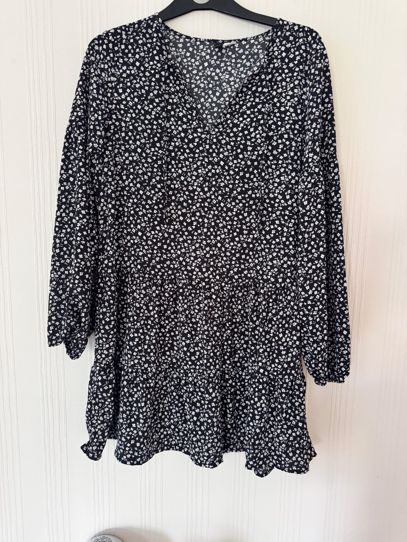 Black and white floral oversized dress size small from H&M