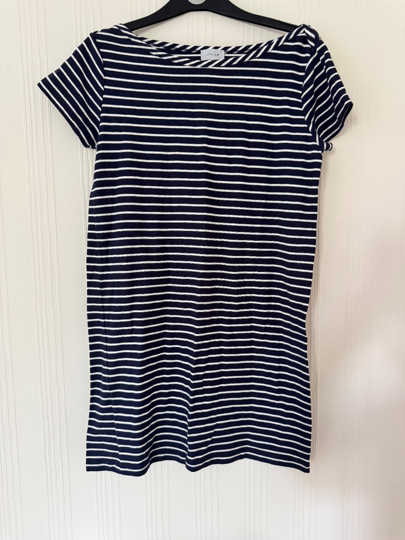 Navy and white stripy dress size medium from Jigsaw