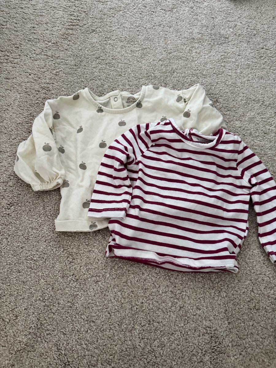 2x baby girls long sleeve tops size 0/3 months