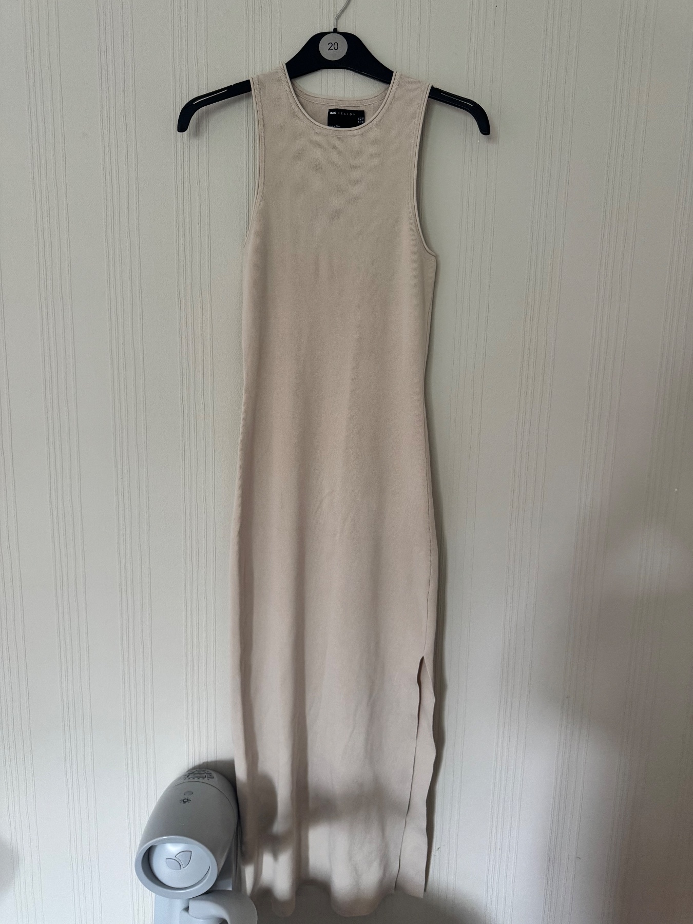 Cream/beige long sleeveless maxi dress size 14 from ASOS