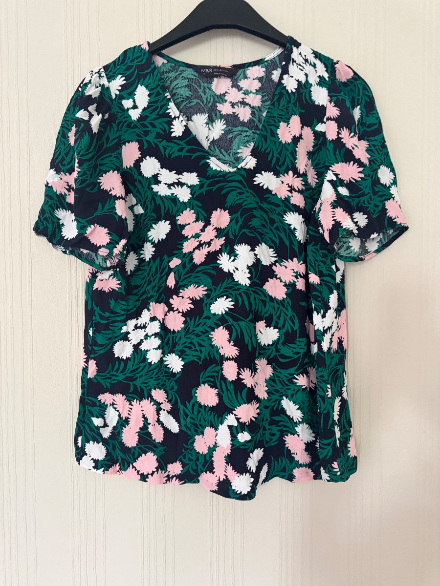 M&S Collection Floral Print Top – Size 10