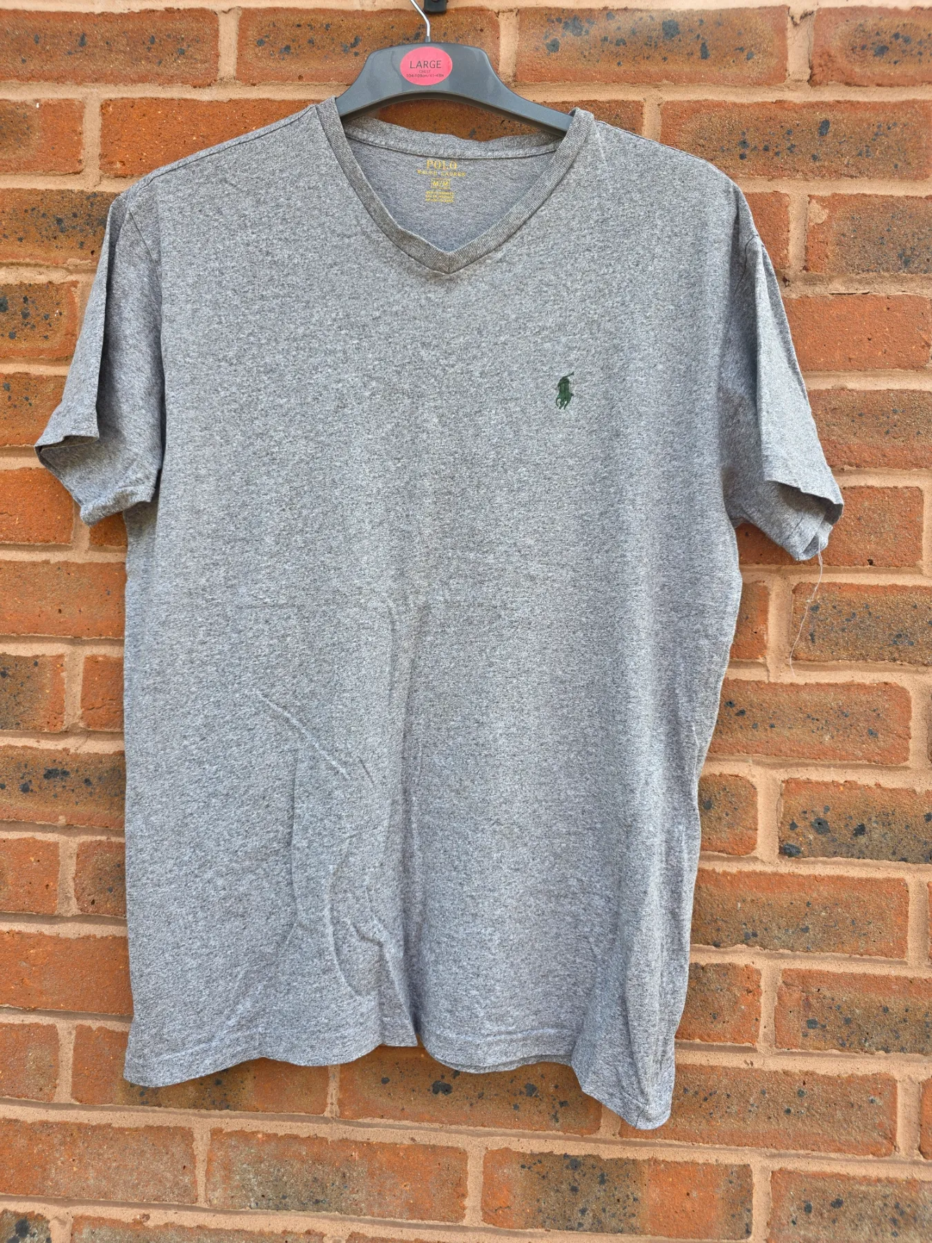 Polo Ralph Lauren Grey Marl V-Neck T-Shirt M/M