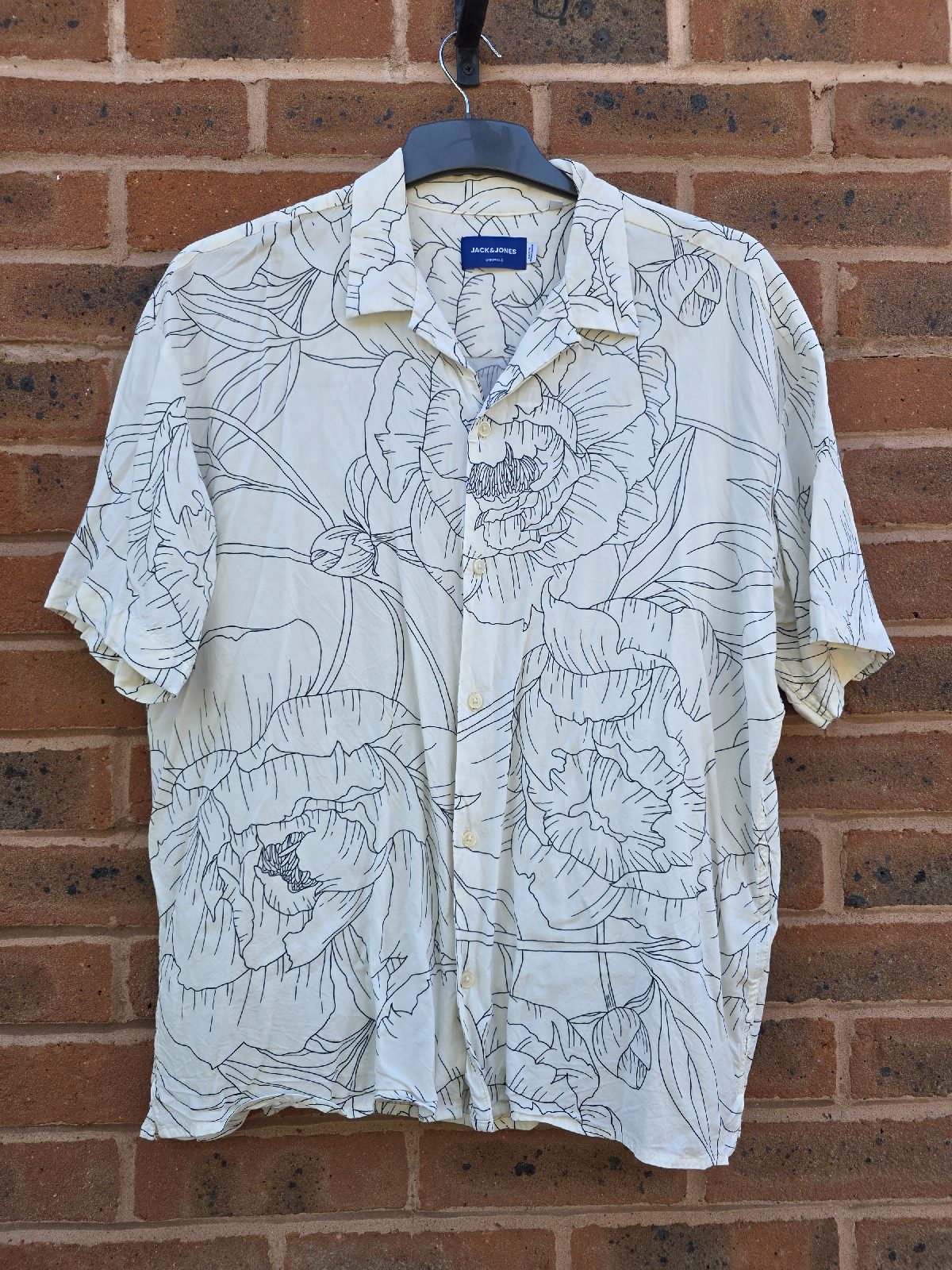 Jack & Jones Originals Floral Print Short Sleeve Shirt XL Holiday Hawaiian Summer