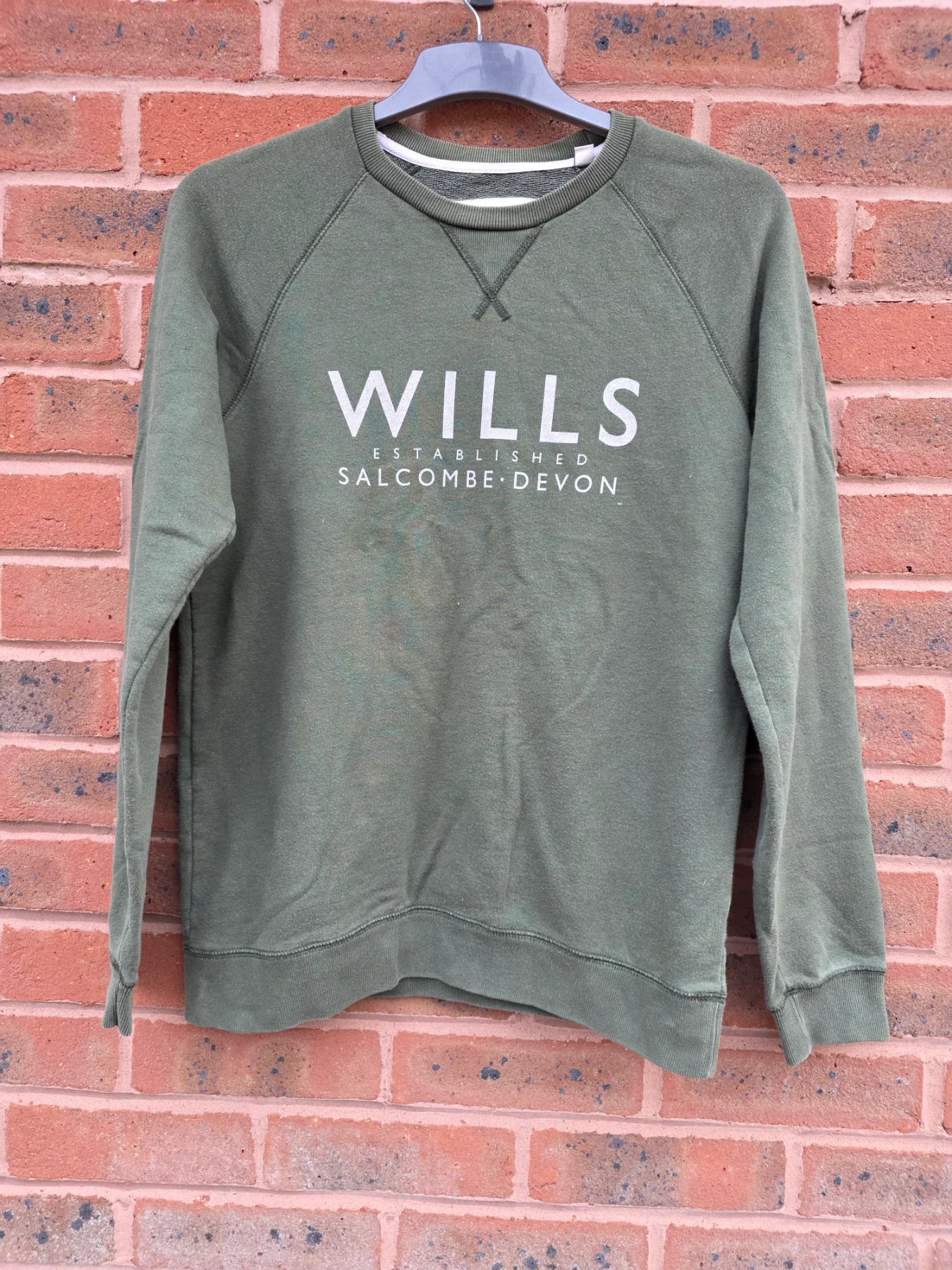 Jack Wills Green Logo Graphic Print Crew Neck Pullover Sweatshirt Size M