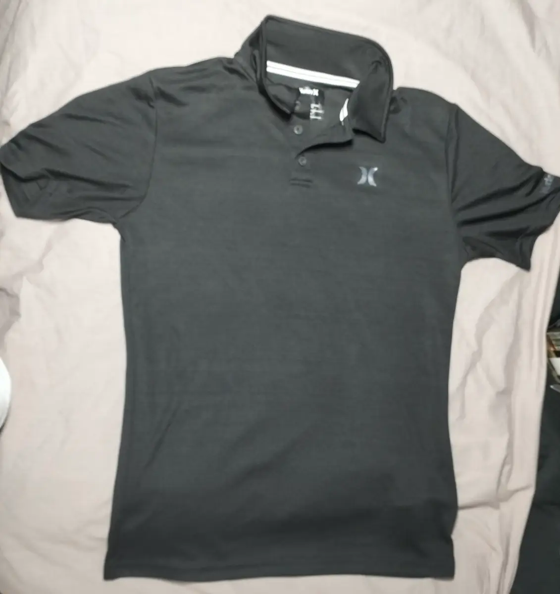 Hurley black polyester polo shirt Label Size: XL