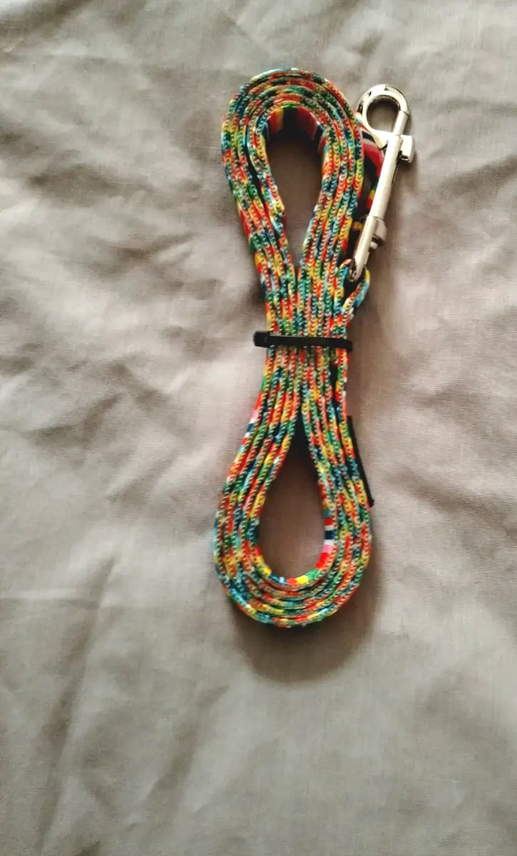 Lucky Love Dog multi-colored striped hippie pattern dog leash Durable Lead Small New