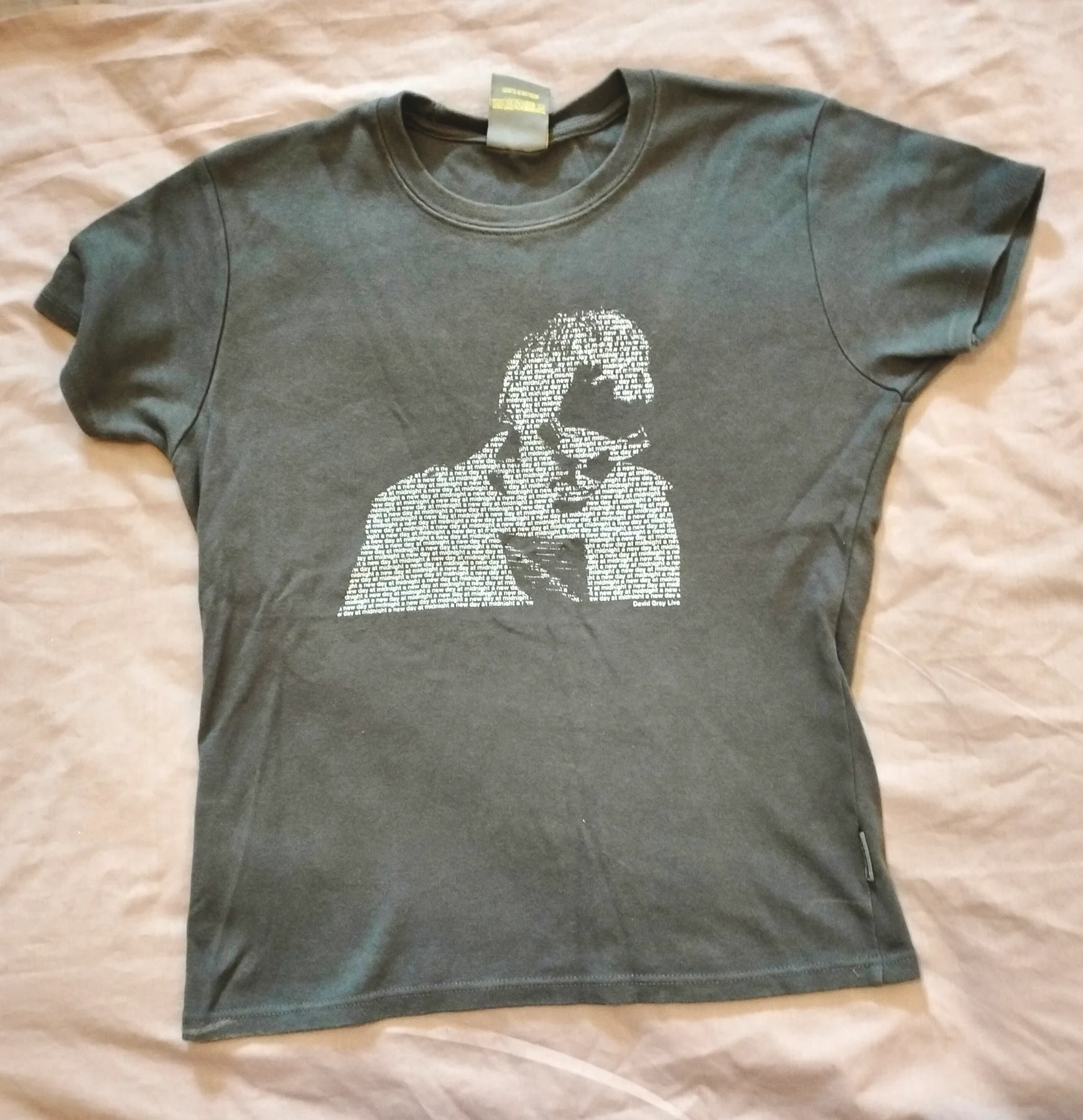 David Gray "A New Day at Midnight" 2000s tour promo cotton t-shirt Medium VGC