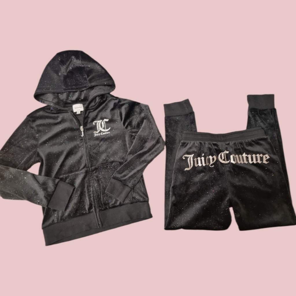 Juicy Couture black sparkle tracksuit 8-9 yrs immaculate condition