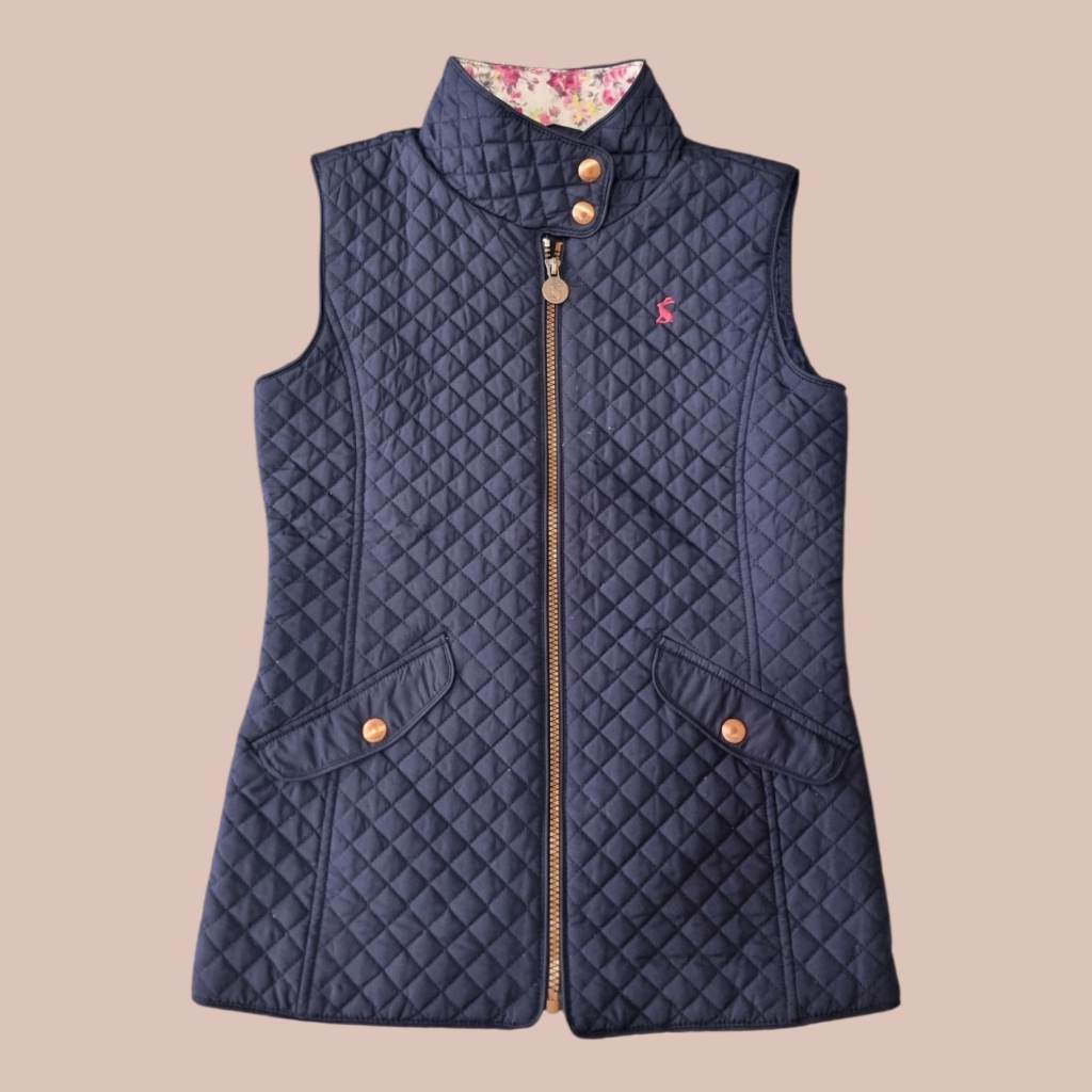 Joules Navy quilted gilet- girls age 11-12yrs