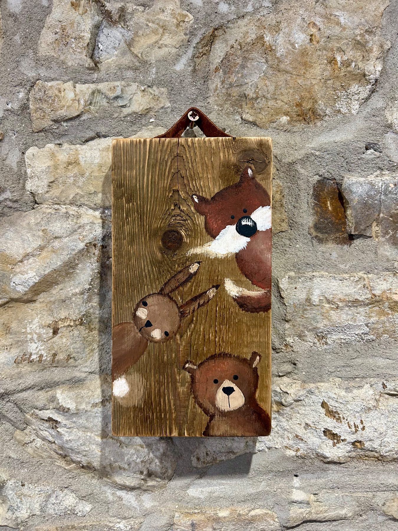 Rustic woodland animal nursery wall art