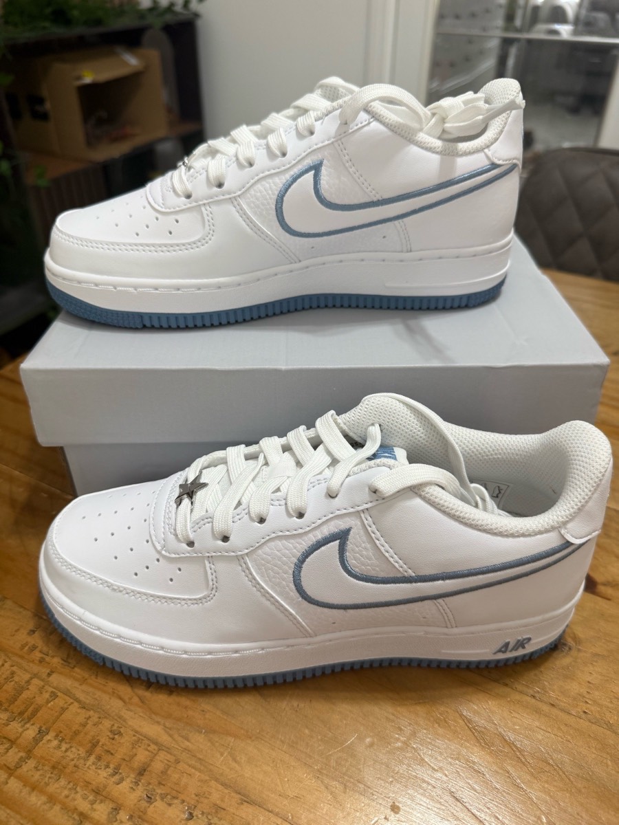 Nike Air Force 1 GS White Work Blue UK 4 EU 36.5 Brand New Full Box