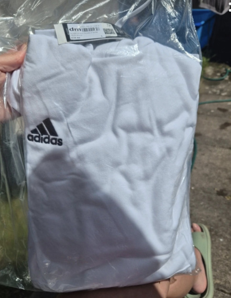 Men's large white Adidas hoodie