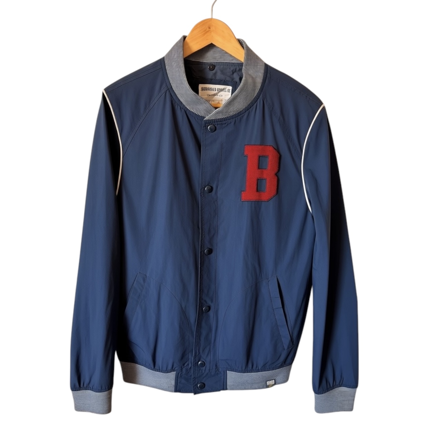 Brookhaven Apparel Navy Blue Varsity Bomber Jacket, Men’s Size Medium
