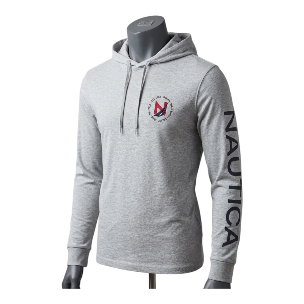 Men’s Nautica Lightweight Grey Hoodie, Size Small