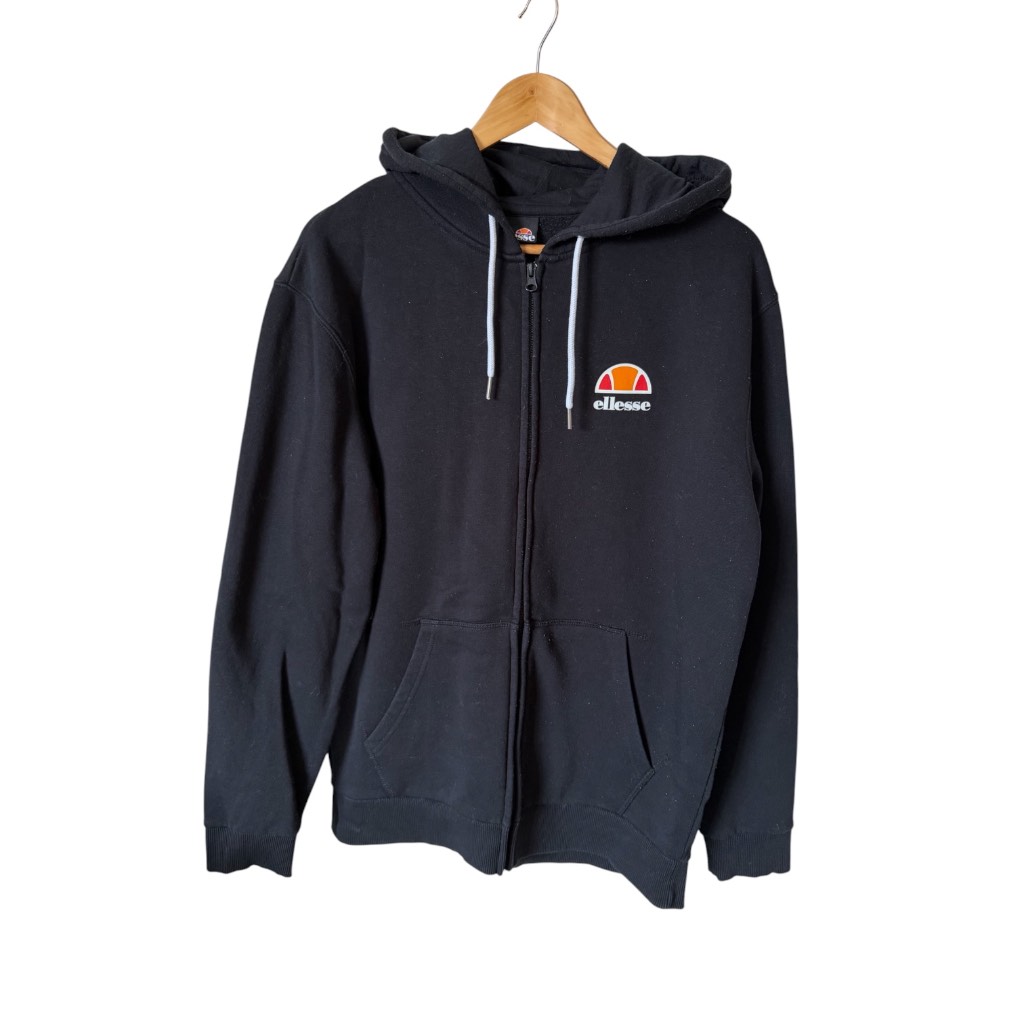 Ellesse Men's Black Full-Zip Hoodie - Size Medium