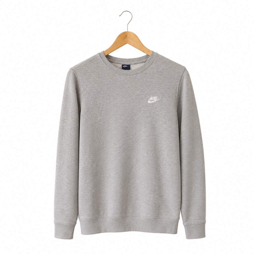 Vintage Y2K Nike Embroidered Swoosh Grey Sweatshirt, Men’s size small