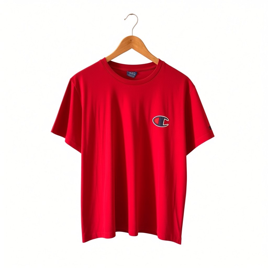 Champion Red Embroidered Logo T-Shirt - Men's Size XL