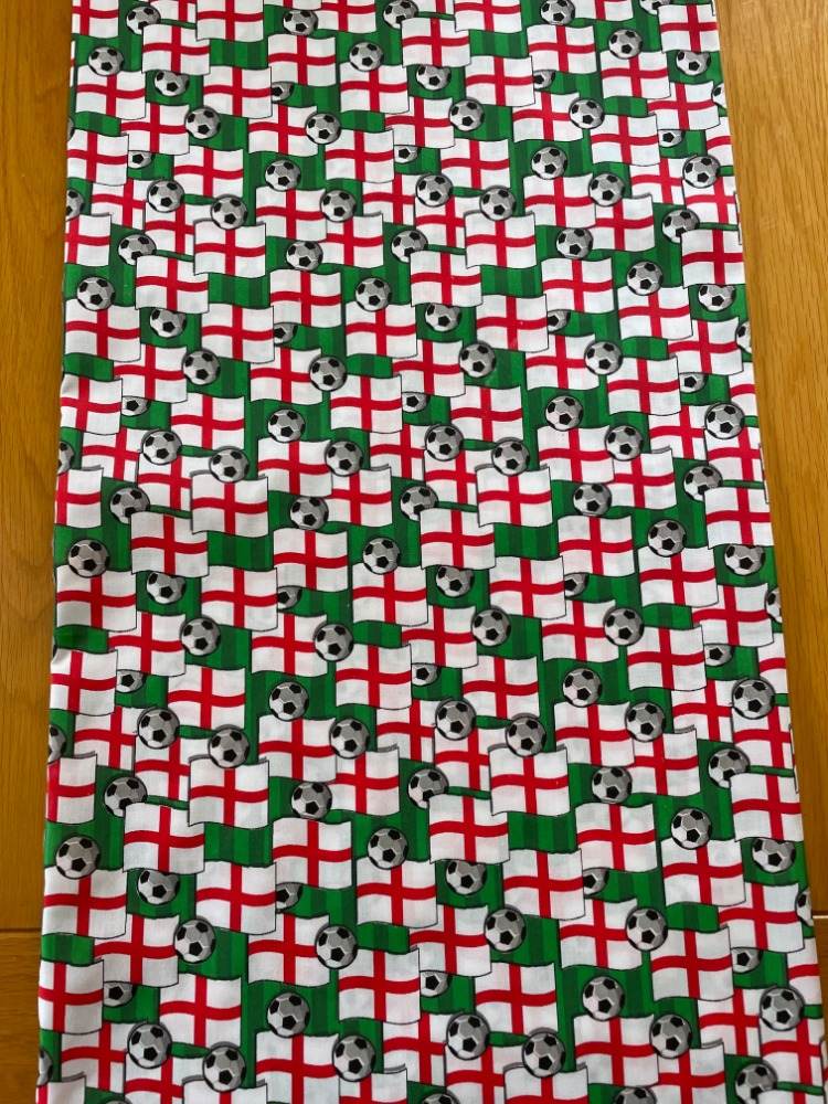 Handmade England World Cup Table Runner | Three Lions Football Party Decor | Euros & World Cup Table
