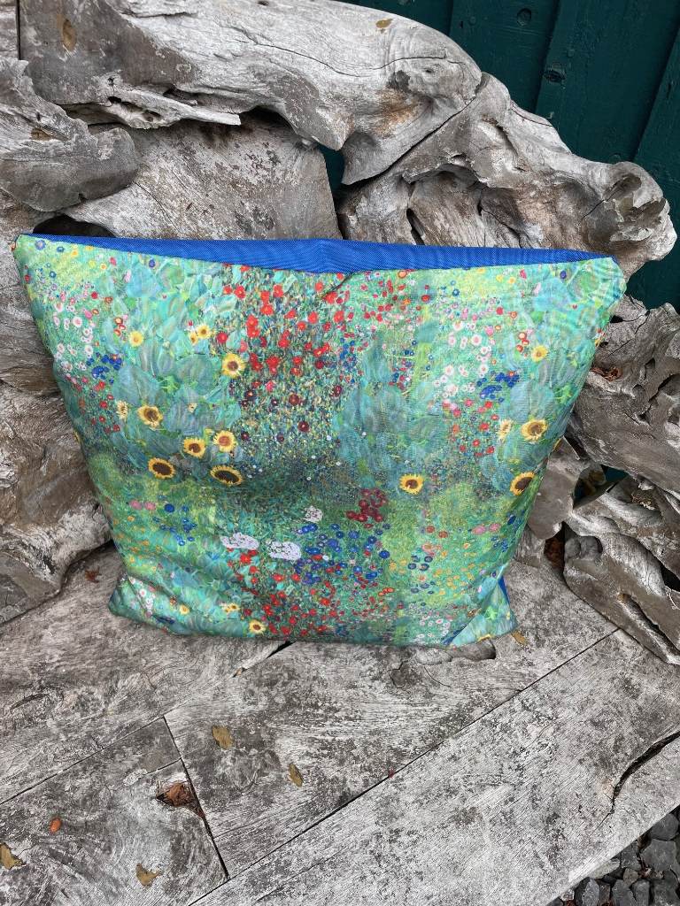Handcrafted outdoor cushion cover, Klimts Farm Garden, water repellent and UV proof, size: 45 x 45cm
