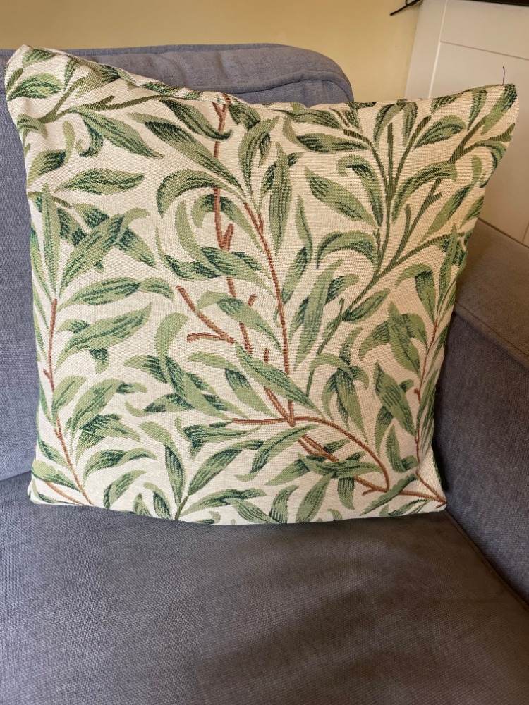 Handmade William Morris Willow Bough Tapestry Cushion Cover, 40 x 40cm