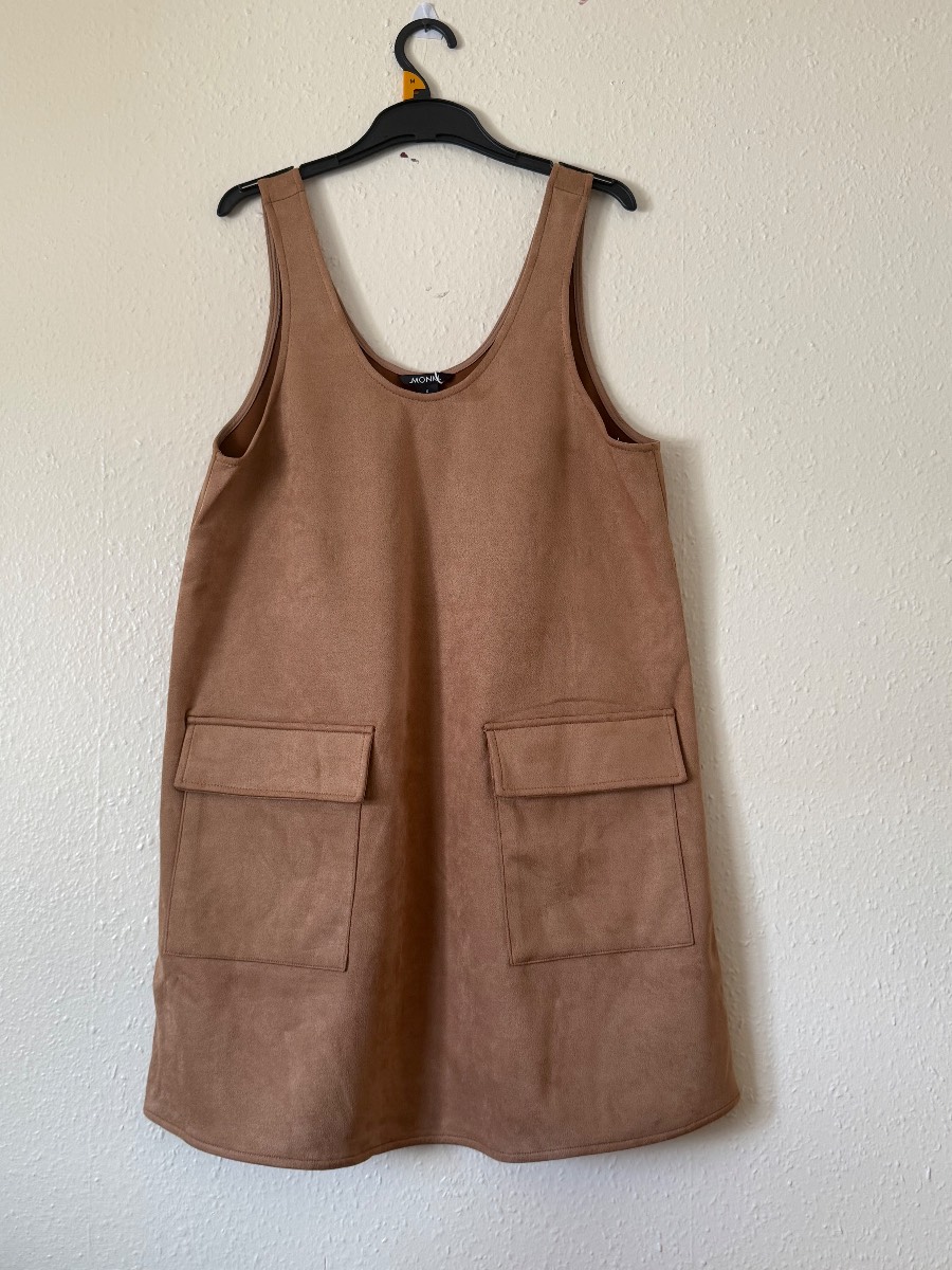 Monki Faux Suede Pocket Mini Dress – Size S
